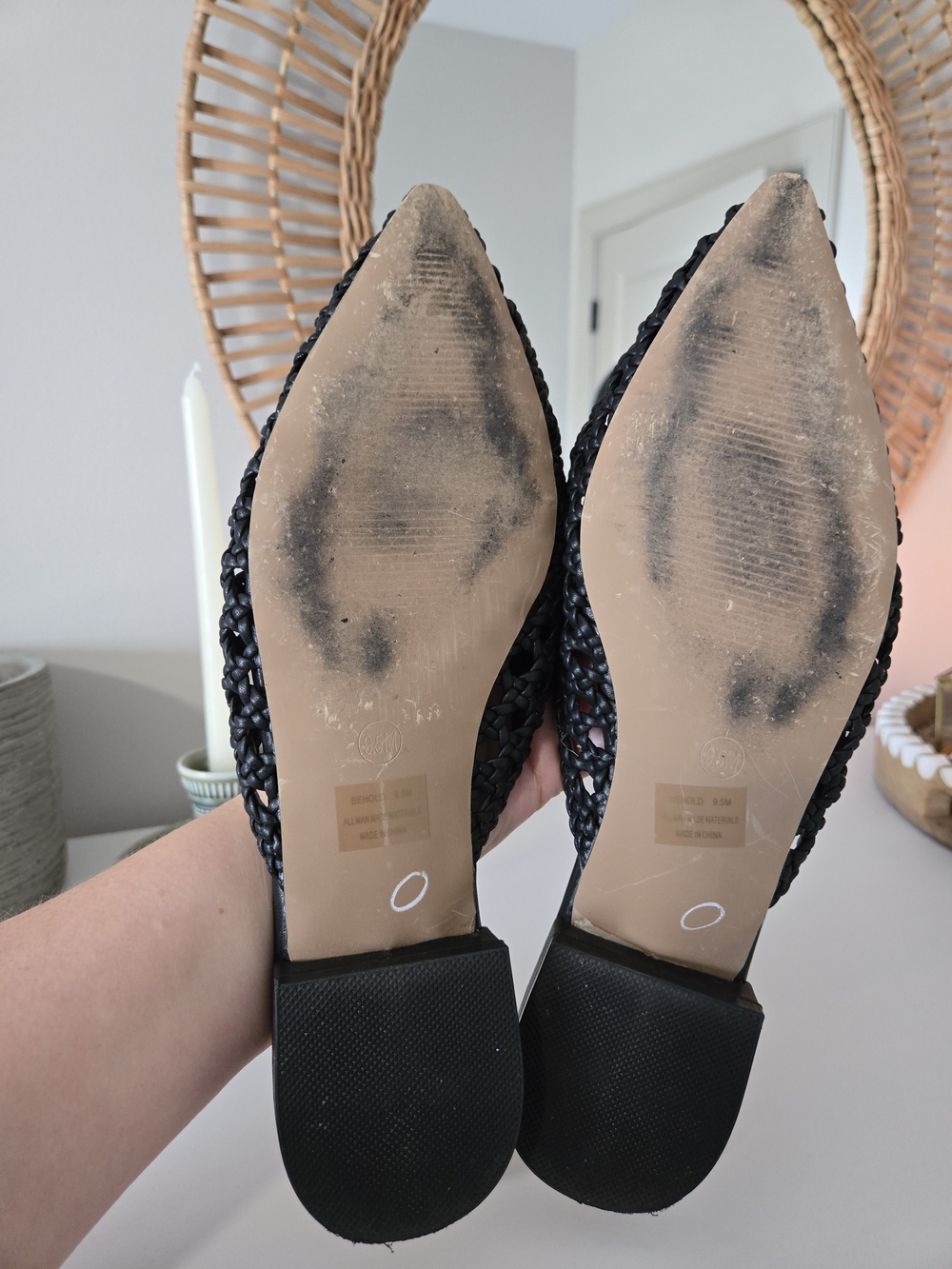 Joie Black Woven Pointed‑Toe Mule Flats – Size 9.5, New - Picture 5 of 5